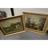 Pair of Oil on Boards of Cambridge Cottage Scene