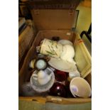 Box of misc inc tea wares