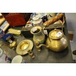 Selection of Asian brassware