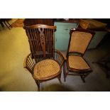 2 19th Century caned beechwood rocking chairs