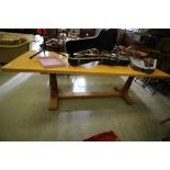 Golden oak refectory table