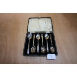 5 silver spoons and plated spoon