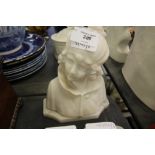 White marble bust - French - "Young Girl"