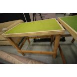 Pine baize topped table