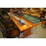 Large pitch pine refectory table