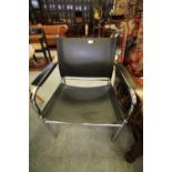 Black leather and chrome chair