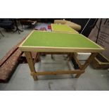 Pine baize topped table