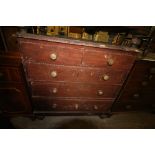 19th Century painted chest of drawers (A/F)