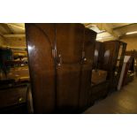 Art Deco style oak wardrobe and dressing table