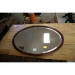 Wood frame oval mirror