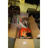 Box of LP's "singles 1960's" etc