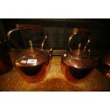 2 x C19th Copper Kettles