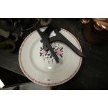 Pair modern Vista Allegre Portuguese enamelled porcelain chargers, 35cm diameter