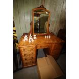 Victorian Birch Kneehole Dressing Table