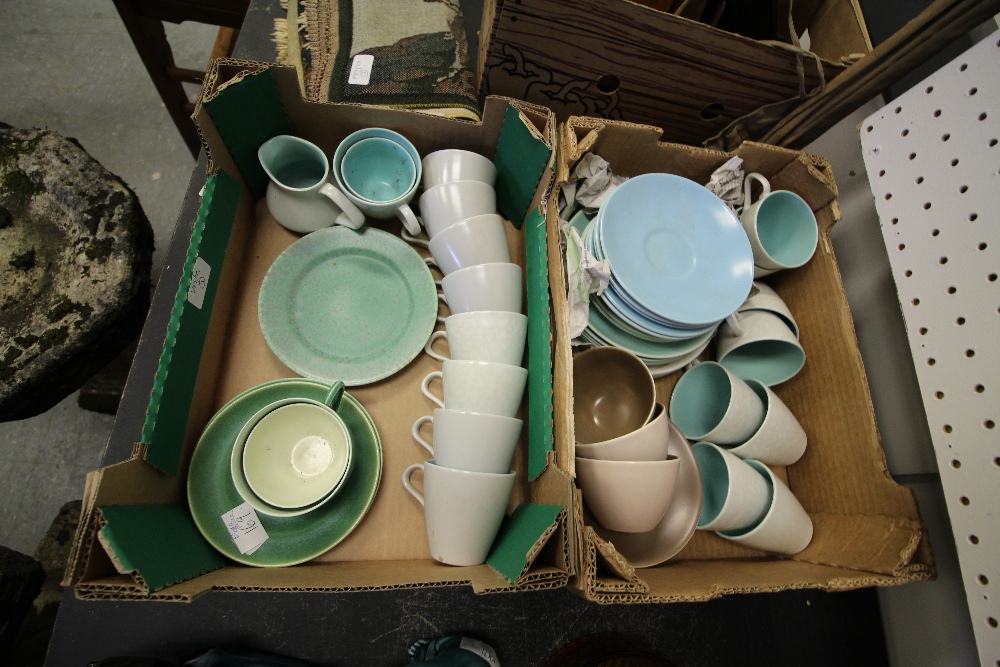 Twintone Poole Pottery - quantity of cups, saucers & plates