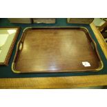 Galleried mahogany tray