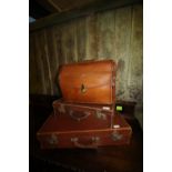 Vintage suitcases & leather briefcase