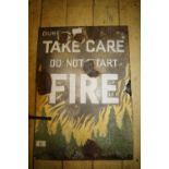 Enamel 'Forest Fire' Sign