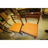 4 Vintage Teak Dining Chairs & 1 other
