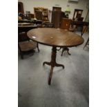 19th C Tilt Top Tripod Table