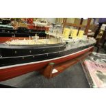 Radio Controlled Kit Build Model Boat and Stand (no remote) HMS Sentinel