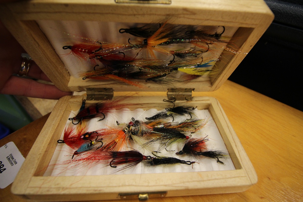 Box of fly-fishing flies