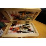 Box of fly-fishing flies