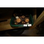 Box of vintage castors & door furniture