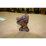 Carved Netsuke - Rabbit family, signed