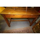 19thC Sycamore Top Scullery Table with drawer