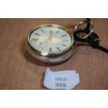 K Harris Manchester Silver Pocket Watch - glass a/f