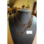 Tigers eye style glass necklace