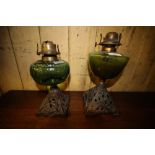 Cast Base Oil Lamp & Other