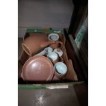 Poole pottery blue/brown tea service