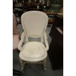 Victorian white rocking chair