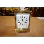 Brass carriage clock and key