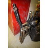 2 Sets of vintage cast iron bench ends