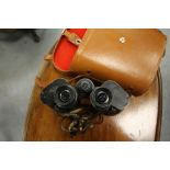 Leather cased binoculars - Carl Zeiss