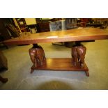 Elephant carved coffee table