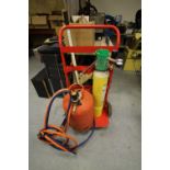 Oxy Acetylene & Propane Welders Bottles (full) with trolley, Cutter & Flame Heads, Hoses