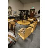 3 Beech Effect Tables & 8 Chairs