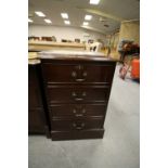 Green leather double drawer office filing cabinet