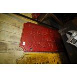 Cast Iron Crane Sign - Herbert Morris Ltd