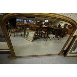 Gilt wood over mantle mirror