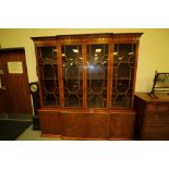 Large reproduction breakfront bookcase