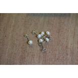 3 Pairs freshwater pearl earrings