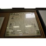 Wainwright map of Westmorland, framed