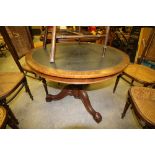 Victorian Mahogany leather top round table