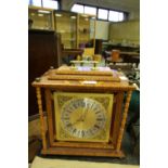 Modern carved wooden mantel clock