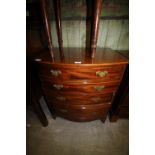 1920 bow mahogany 4 drawer chest